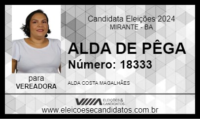 Candidato ALDA DE PÊGA 2024 - MIRANTE - Eleições