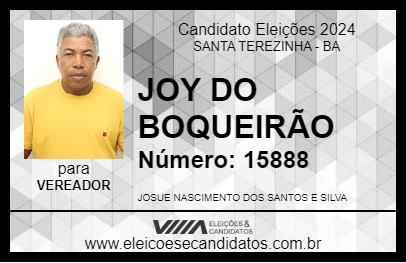 Candidato JOY DO BOQUEIRÃO 2024 - SANTA TEREZINHA - Eleições