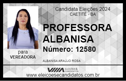 Candidato PROFESSORA ALBANISA 2024 - CAETITÉ - Eleições