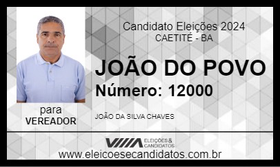 Candidato JOÃO DO POVO 2024 - CAETITÉ - Eleições