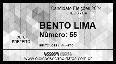 Candidato BENTO LIMA 2024 - ILHÉUS - Eleições