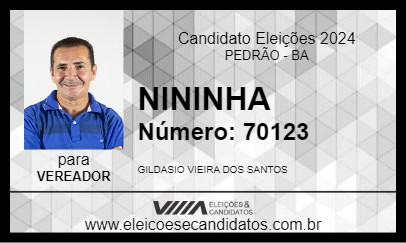 Candidato NININHA 2024 - PEDRÃO - Eleições