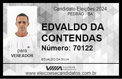 Candidato EDVALDO DA CONTENDAS 2024 - PEDRÃO - Eleições