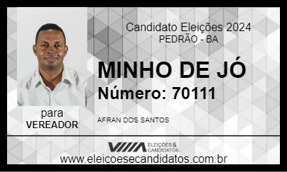 Candidato MINHO DE JÓ 2024 - PEDRÃO - Eleições