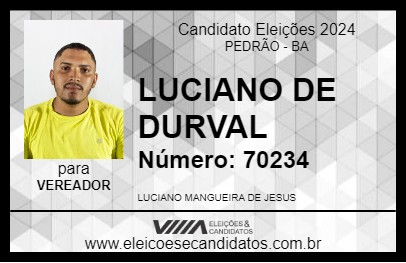 Candidato LUCIANO DE DURVAL 2024 - PEDRÃO - Eleições