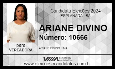 Candidato ARIANE DIVINO 2024 - ESPLANADA - Eleições