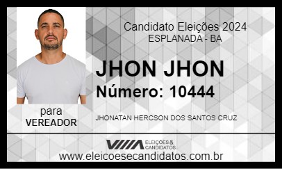 Candidato JHON JHON 2024 - ESPLANADA - Eleições