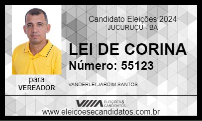 Candidato LEI DE CORINA 2024 - JUCURUÇU - Eleições