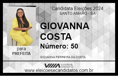 Candidato GIOVANNA COSTA 2024 - SANTO AMARO - Eleições