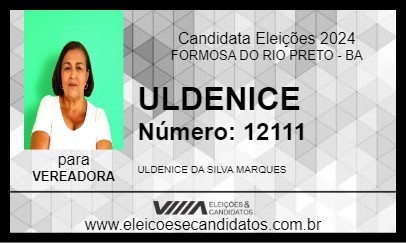 Candidato ULDENICE 2024 - FORMOSA DO RIO PRETO - Eleições