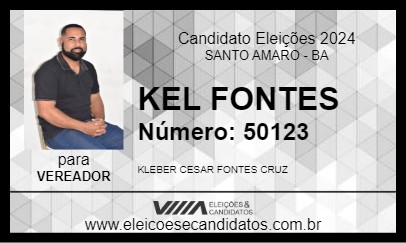 Candidato KEL FONTES 2024 - SANTO AMARO - Eleições