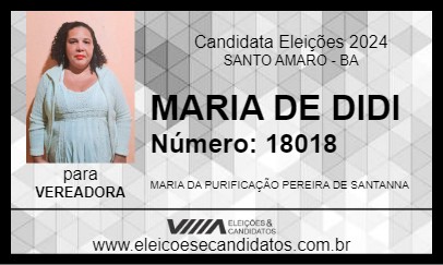 Candidato MARIA DE DIDI 2024 - SANTO AMARO - Eleições