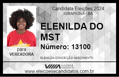 Candidato ELENILDA DO MST 2024 - IGRAPIÚNA - Eleições