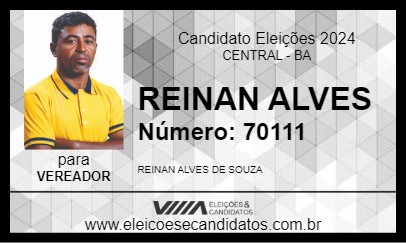 Candidato REINAN ALVES 2024 - CENTRAL - Eleições