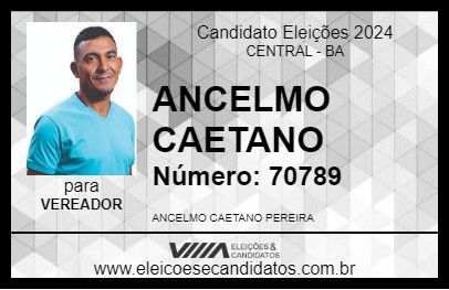 Candidato ANCELMO CAETANO 2024 - CENTRAL - Eleições