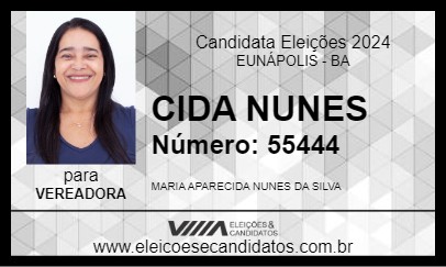 Candidato CIDA NUNES 2024 - EUNÁPOLIS - Eleições