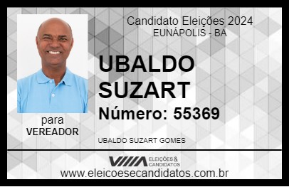 Candidato UBALDO SUZART 2024 - EUNÁPOLIS - Eleições