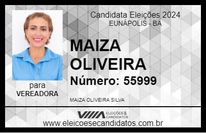 Candidato MAIZA OLIVEIRA 2024 - EUNÁPOLIS - Eleições