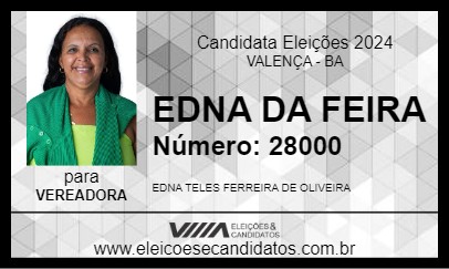 Candidato EDNA DA FEIRA 2024 - VALENÇA - Eleições