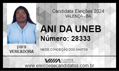 Candidato ANI DA UNEB 2024 - VALENÇA - Eleições