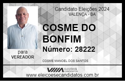 Candidato COSME DO BONFIM 2024 - VALENÇA - Eleições