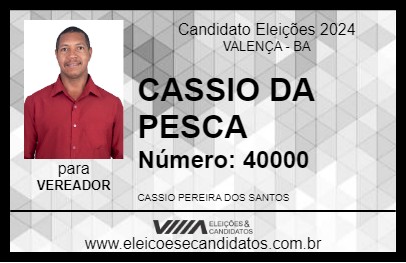 Candidato CASSIO DA PESCA 2024 - VALENÇA - Eleições