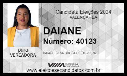 Candidato DAIANE 2024 - VALENÇA - Eleições