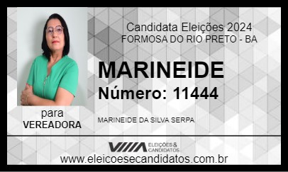 Candidato MARINEIDE 2024 - FORMOSA DO RIO PRETO - Eleições