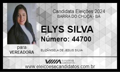 Candidato ELYS SILVA 2024 - BARRA DO CHOÇA - Eleições