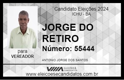 Candidato JORGE DO RETIRO 2024 - ICHU - Eleições