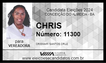 Candidato CHRIS 2024 - CONCEIÇÃO DO ALMEIDA - Eleições