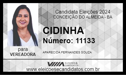 Candidato CIDINHA 2024 - CONCEIÇÃO DO ALMEIDA - Eleições