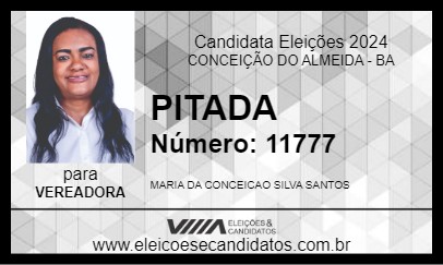 Candidato PITADA 2024 - CONCEIÇÃO DO ALMEIDA - Eleições