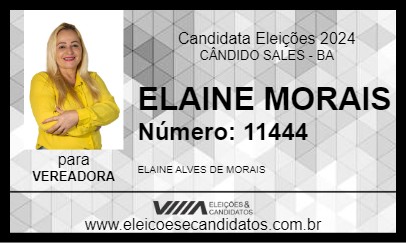 Candidato ELAINE MORAIS 2024 - CÂNDIDO SALES - Eleições