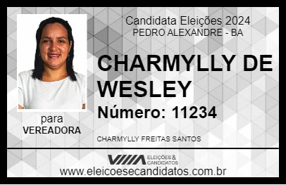 Candidato CHARMYLLY DE WESLEY 2024 - PEDRO ALEXANDRE - Eleições