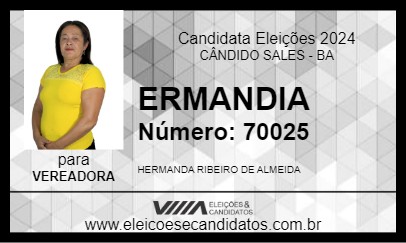 Candidato ERMANDIA 2024 - CÂNDIDO SALES - Eleições