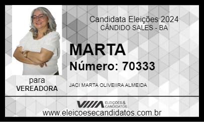 Candidato MARTA 2024 - CÂNDIDO SALES - Eleições