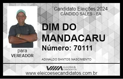 Candidato DIM DO MANDACARU 2024 - CÂNDIDO SALES - Eleições