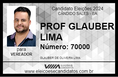 Candidato PROF GLAUBER LIMA 2024 - CÂNDIDO SALES - Eleições