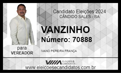 Candidato VANZINHO 2024 - CÂNDIDO SALES - Eleições