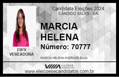 Candidato MARCIA HELENA 2024 - CÂNDIDO SALES - Eleições