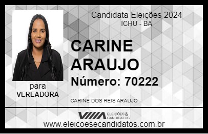 Candidato CARINE ARAUJO 2024 - ICHU - Eleições