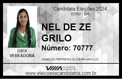 Candidato NEL DE ZE GRILO 2024 - ICHU - Eleições