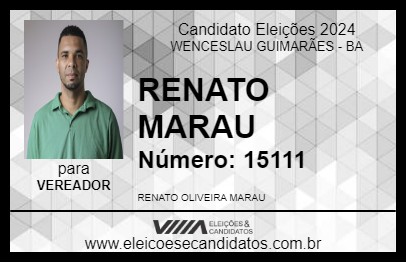 Candidato RENATO MARAU 2024 - WENCESLAU GUIMARÃES - Eleições