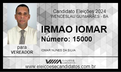 Candidato IRMAO IOMAR 2024 - WENCESLAU GUIMARÃES - Eleições