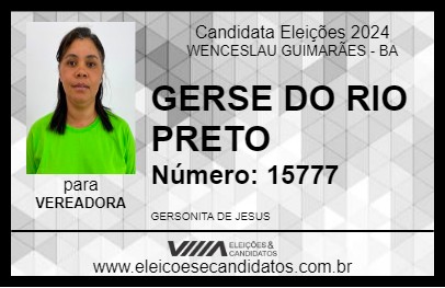 Candidato GERSE DO RIO PRETO 2024 - WENCESLAU GUIMARÃES - Eleições