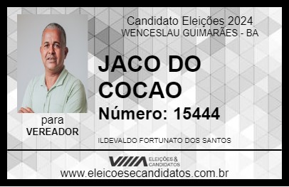 Candidato JACO DO COCAO 2024 - WENCESLAU GUIMARÃES - Eleições