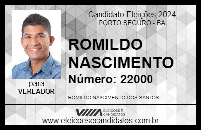 Candidato ROMILDO NASCIMENTO 2024 - PORTO SEGURO - Eleições