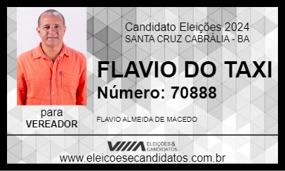 Candidato FLAVIO DO TAXI 2024 - SANTA CRUZ CABRÁLIA - Eleições