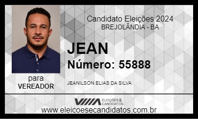 Candidato JEAN 2024 - BREJOLÂNDIA - Eleições